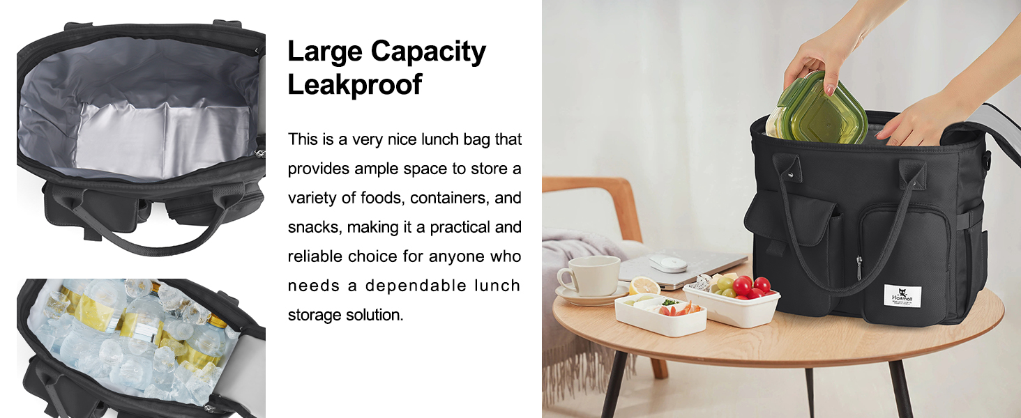 Hafmall large leakproof lunch bag