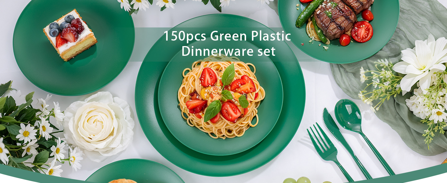 green plastic plates