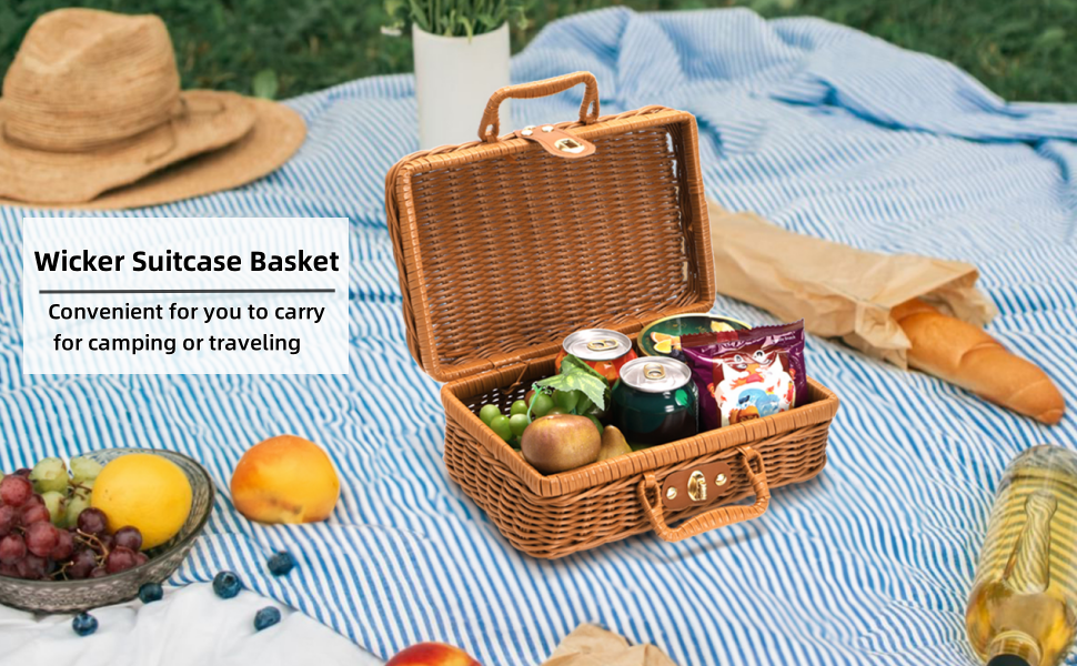 Wicker Suitcase Basket