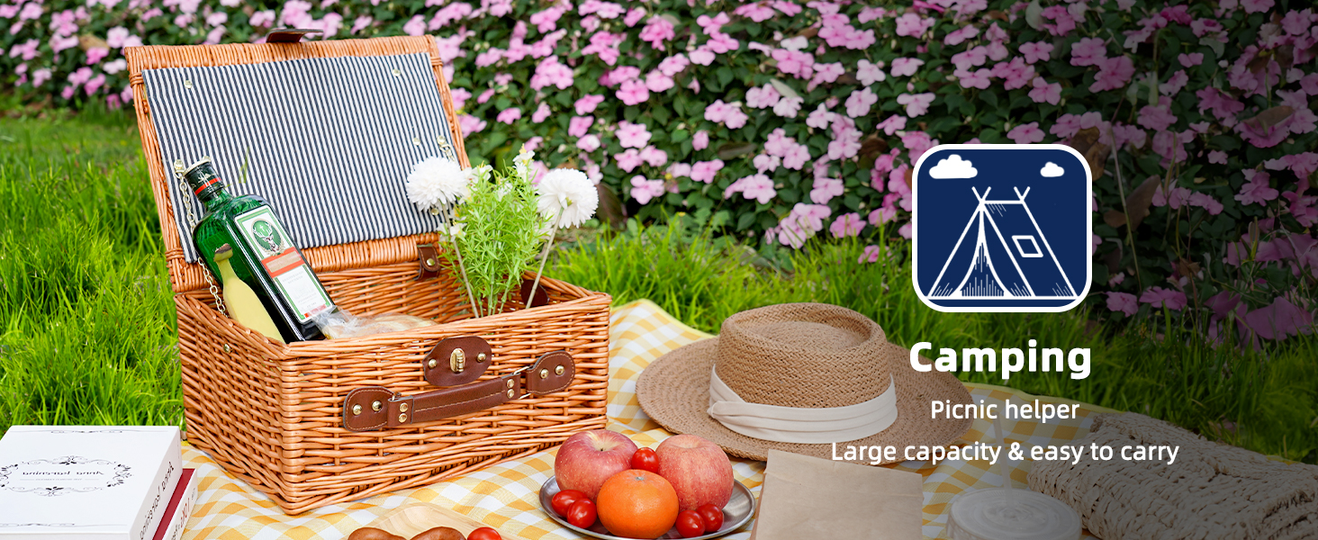 Wicker Picnic Basket Set 