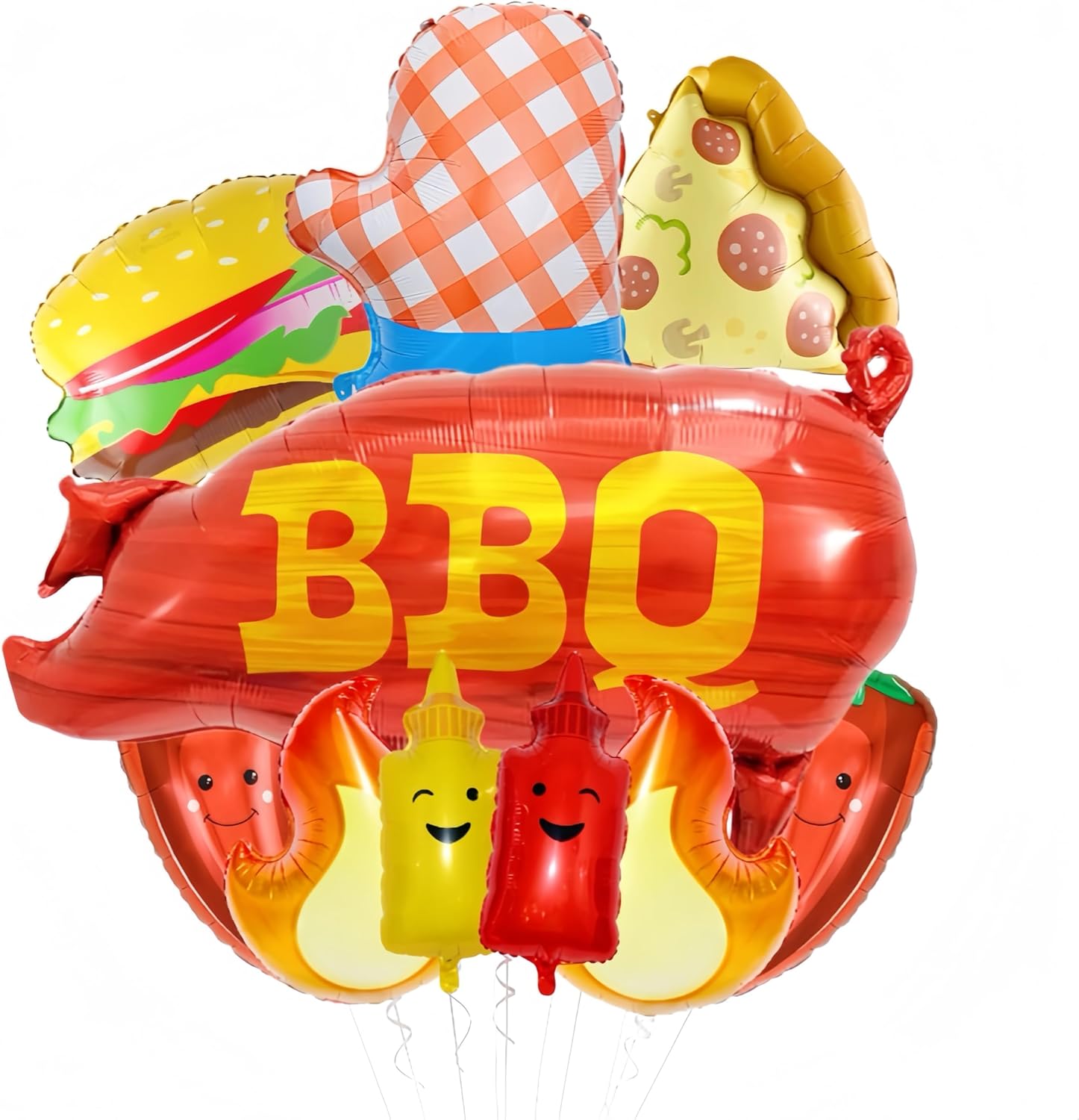 10Pcs BBQ Foil Balloons for Picnic Cookout Party/Chili Cook off Decorations/Mexican Fiesta Party Decorations/Backyard Barbecue Themed Baby Shower/4D Pig Foil Balloons Summer Picnic Cookout Party