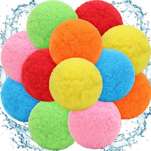 12 Pcs Water Balls 3 Inches Large Reusable Water Balloon Fight Splash Soaker Balls Bulk for Outdoor Game Soft Beach Pool Party Favors Activities Summer Present Adult Outside Games Kit