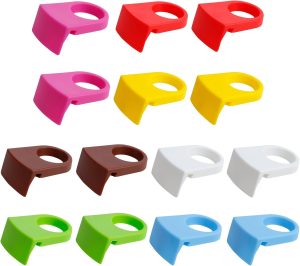 14 PCS Bottle Buckle Wine Glass Clip Holders, Colorful Beer Snap Cocktail Bottle Clips for Home Birthday Wedding Party, Wine Glass Bathroom (Colorful)