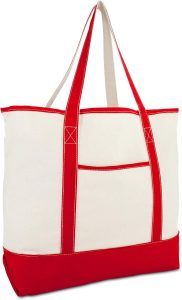 22" Open Top Heavy Duty Deluxe Tote Bag with Outer Pocket