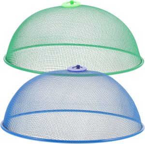 2Pcs Mesh Food Covers Kitchen Food Protectors Dome Tents for Outdoor Picnics Bbqs Home Use Sturdy Design Easy to Clean for Burgers Fruits