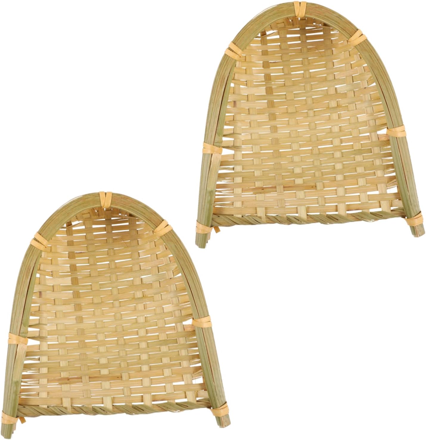 2Pcs Woven Snack Storage Multi Purpose Tea Cake Basket for for Picnic Kitchen and Daily Use
