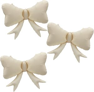 3 Pcs Bow Big Balloon Macaron White Bow Theme Birthday Party Baby Shower Girl Party Decoration Suppli