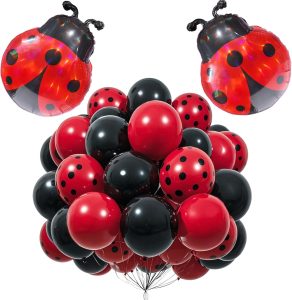 32pcs 24 * 19” Ladybug Balloons Lady Bug Balloons for Ladybug Birthday Party Decorations Lady Bug Birthday Party Decorations Insect Spring Decoration Picnic Party Jungle Theme Party Baby Shower Decor