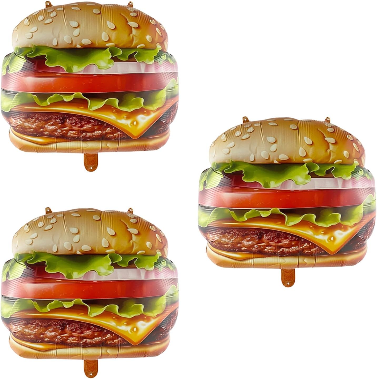 3pcs Hamburger Shaped Mylar Balloons Hot Dog Food Theme Party Balloons for Kids Birthday BBQ Picnic Snacks Party Decorations
