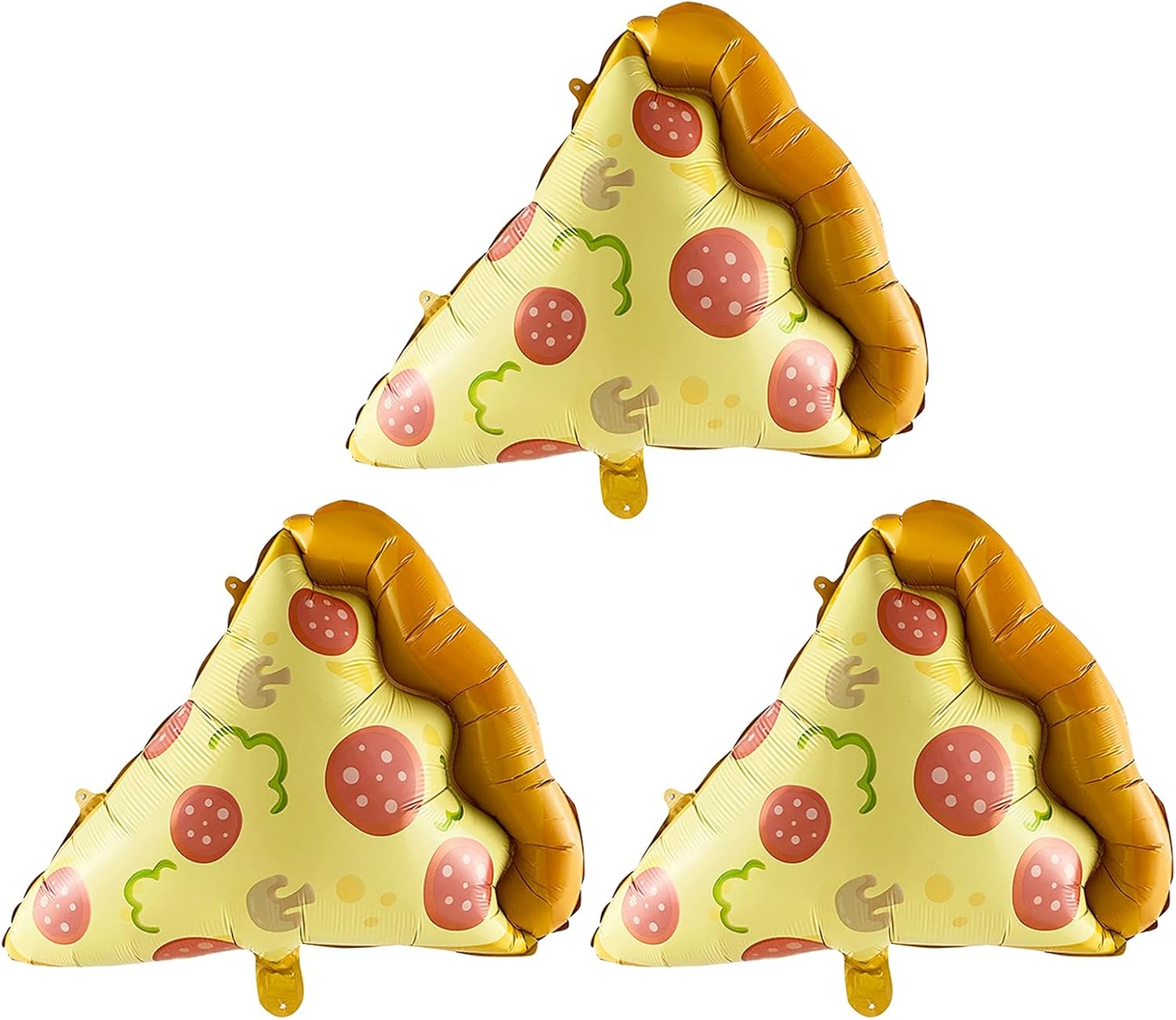 3pcs Pizza Balloons, 23" Sausage Pizza Slices Foil Balloon for Pizza Birthday Party Supplies Baby Shower Funny Party Decoration