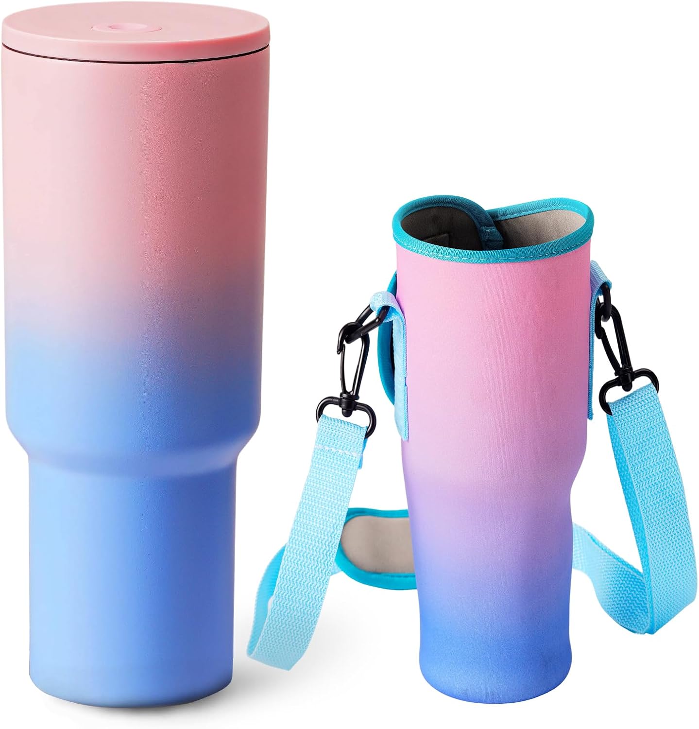 40oz Portable Breast Milk Cooler, 24-Hour Insulation for Outdoor, Travel, Work & Picnic, Includes 1 Milk Storage Bottle, 6 Breast Milk Storage Bags, (Pink-Blue Gradient)
