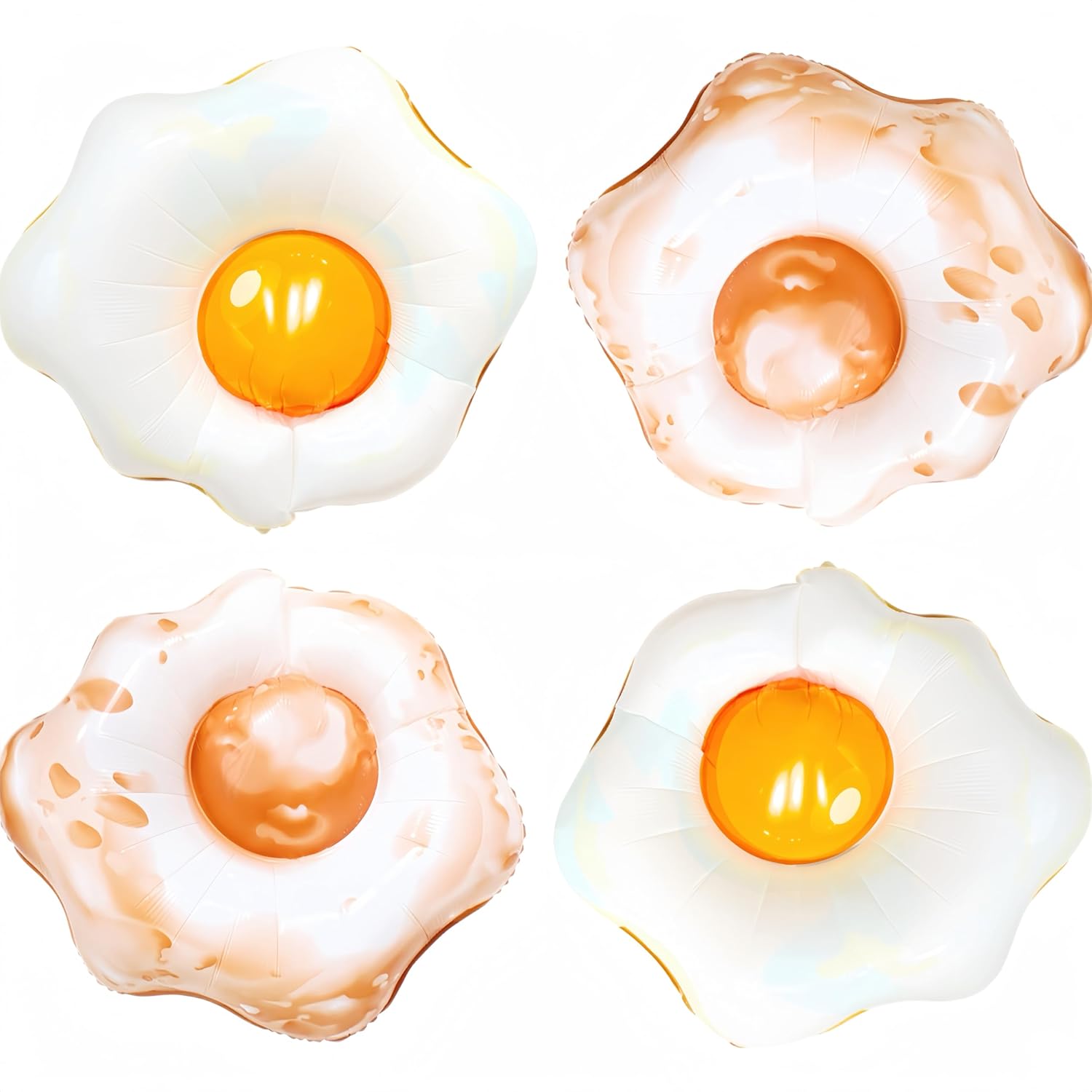 4Pcs Giant Fried Egg Balloons with Syrup and Butter/Great for Breakfast & Brunch Party,Egg Party,Easter Party/Pancakes & Pajamas Party Decorations/Pajama Party/Woodland Picnic BBQ Baby Shower