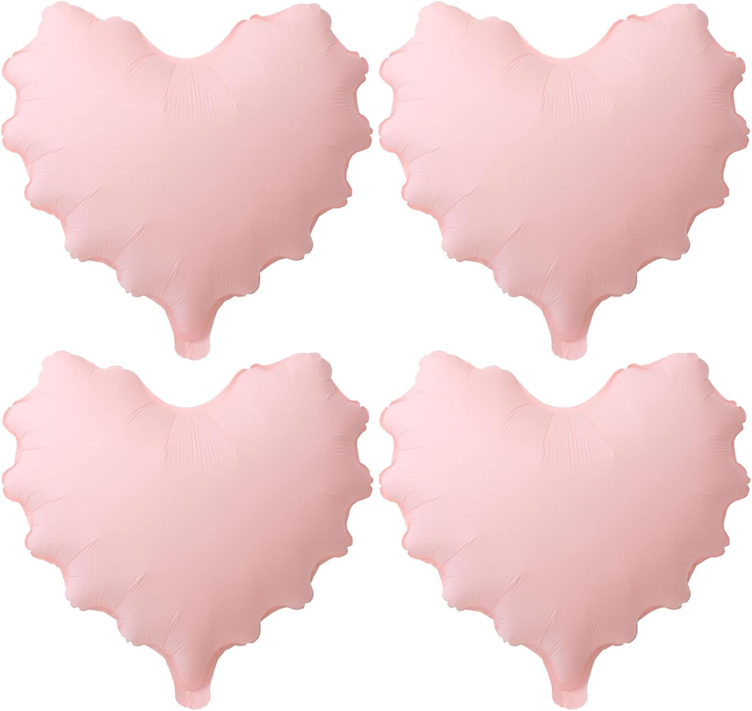 4pcs 18” Pink Wave Heart Balloons Wave Love Balloons for Beach Party Decor Love Theme Party Decorations Girl Woman Birthday Party Picnic Party Baby Shower Wedding Bridal Party Room Decorations