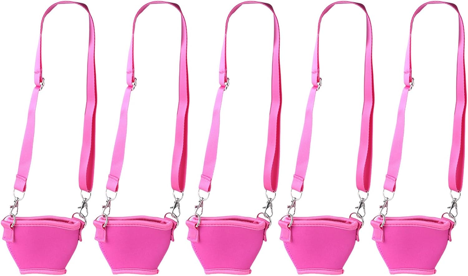 5PCS Adjustable Wine Glass Lanyards Insulator Holder Necklace Neoprenes Sleeve With Neck Strap For Wine Festival Party