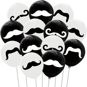 60PCS Moustache Latex Balloons Party Decorations-Moustache Theme Party Supplies Black Moustache Birthday Baby Shower Wedding Party Favors