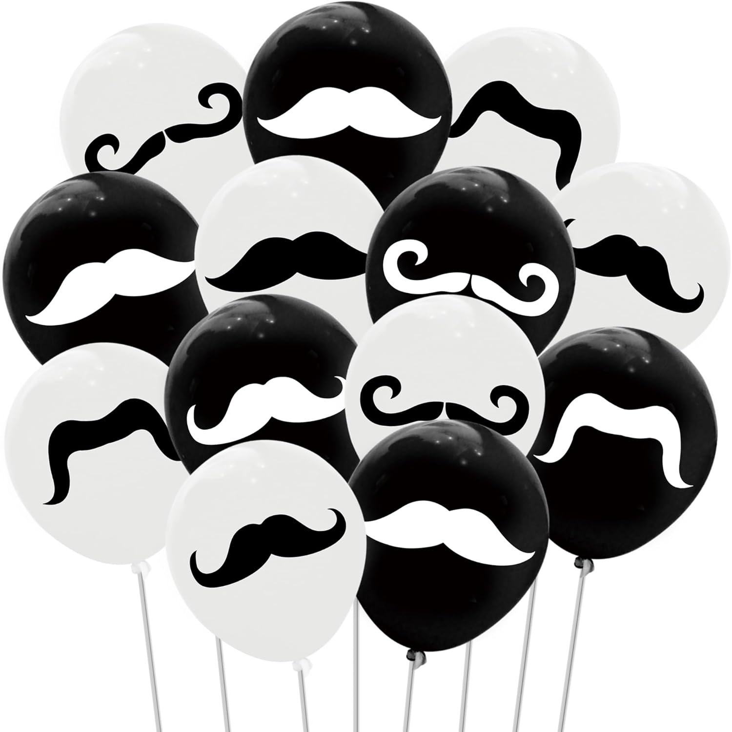 60PCS Moustache Latex Balloons Party Decorations-Moustache Theme Party Supplies Black Moustache Birthday Baby Shower Wedding Party Favors