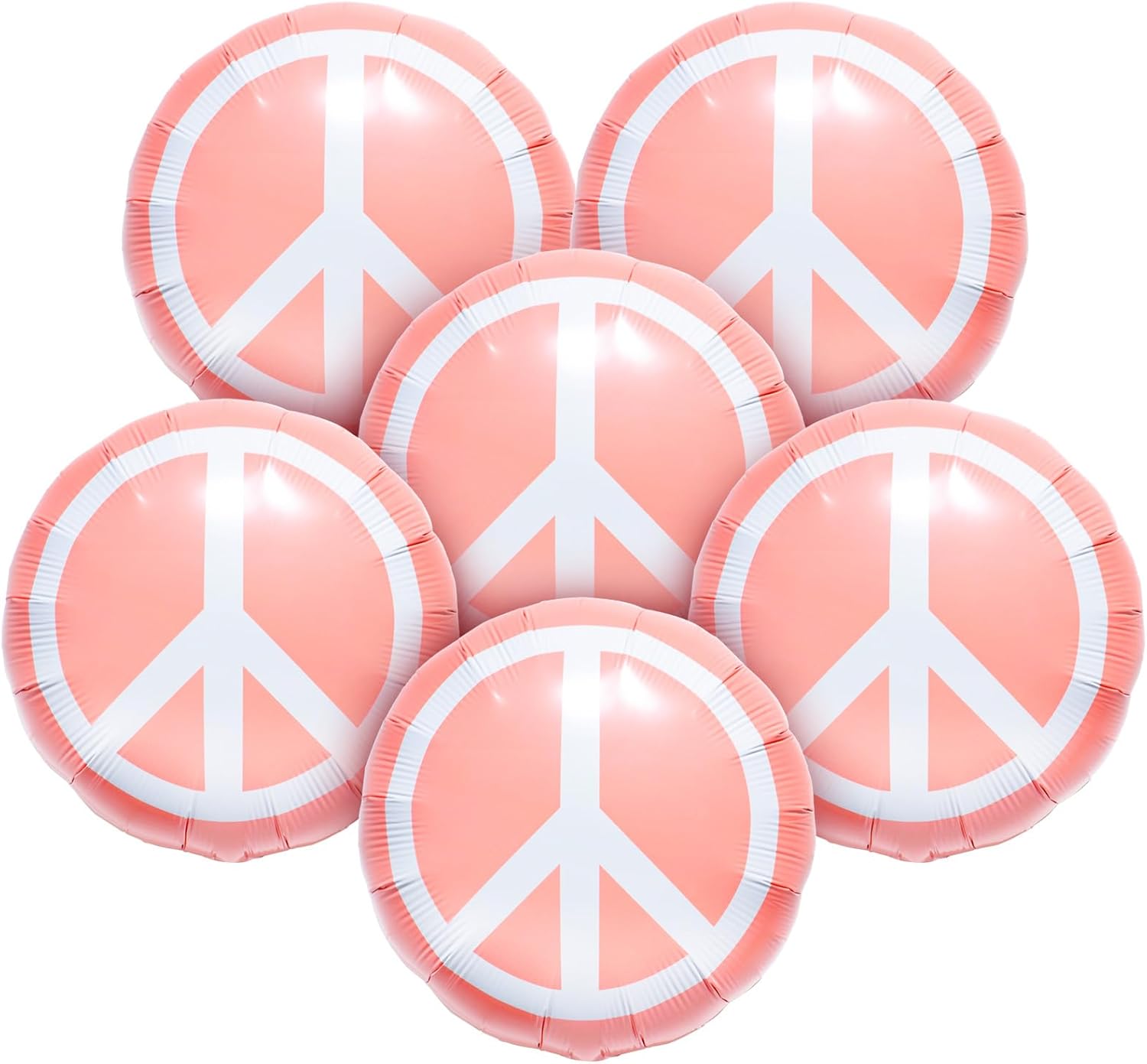 6pcs 18” Peace Balloons Groovy Hippie Balloons for Peace and Love Party Hippie Birthday Party Decorations Boho Bohemia Party Hippie Theme Party Picnic Party Spring Summer Party Baby Shower Decor