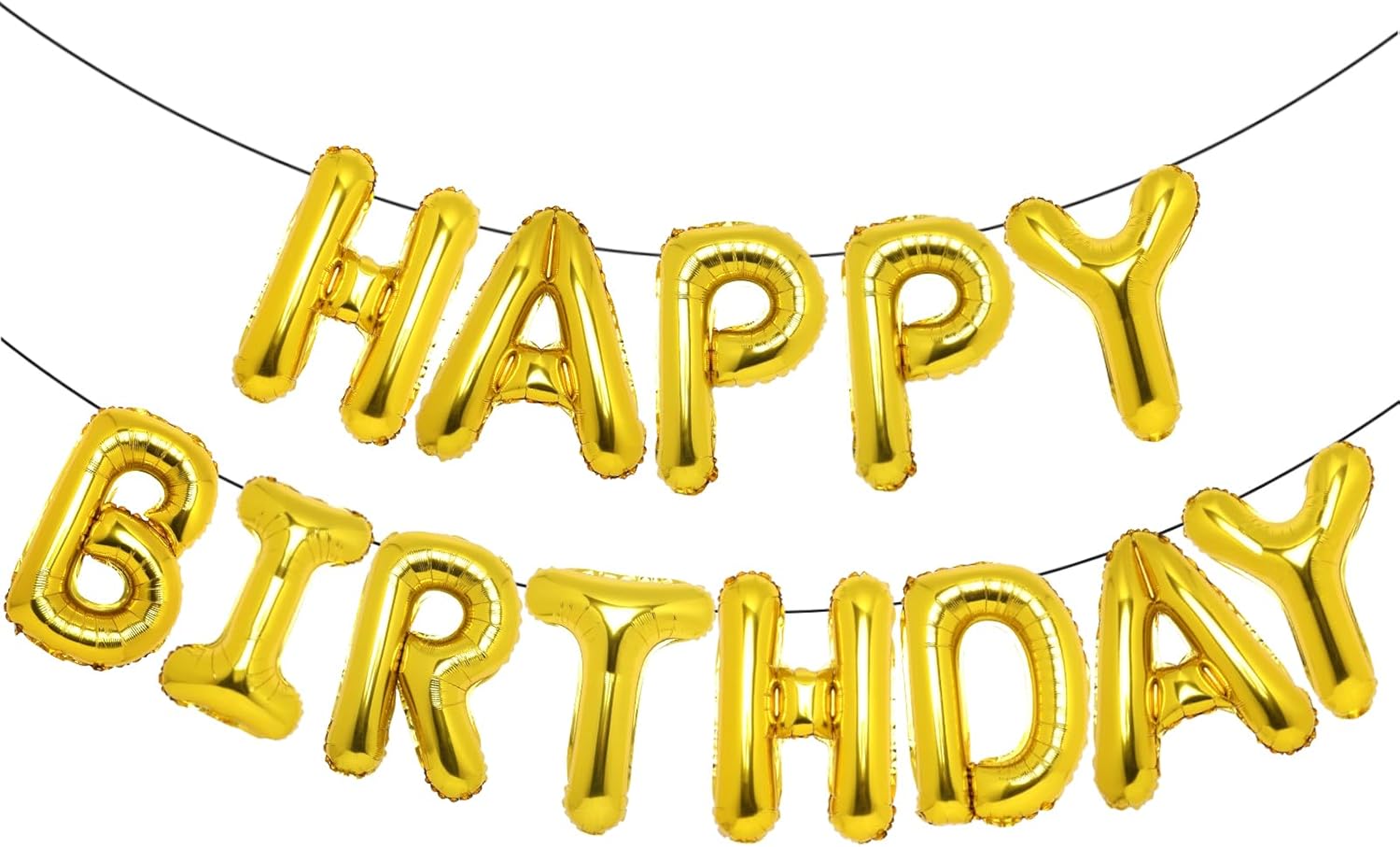 Accevo Gold Happy Birthday Balloons 16 Inch Mylar Foil Letters Balloons Happy Birthday Banner for Kids Child Adults Boys Girls Happy Birthday Sign Birthday Party Decorations Supplies