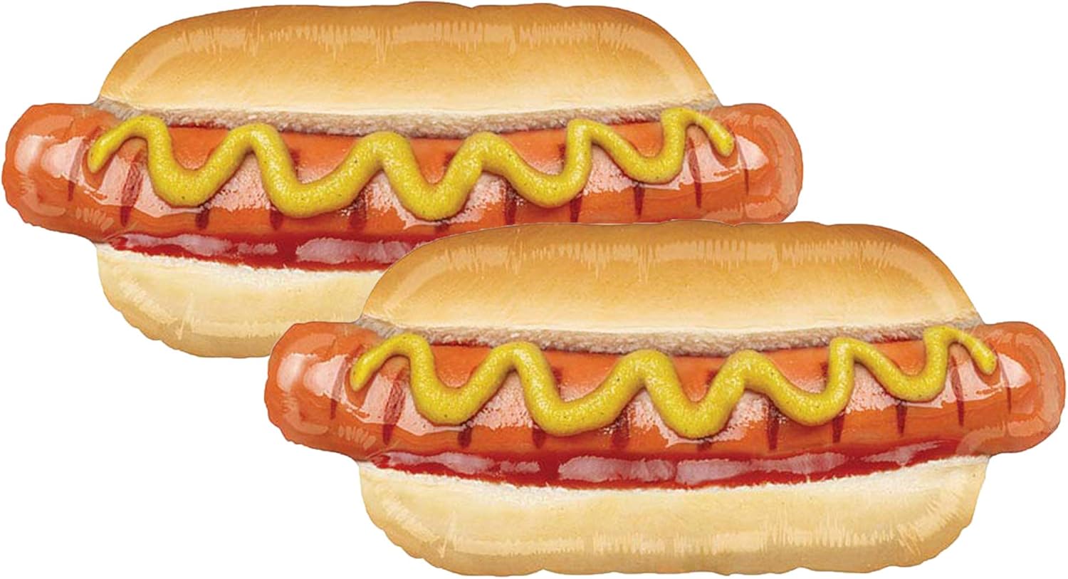 Artisan Owl Set of 2 Hot Dog Jumbo 34" Foil Summer Picnic BBQ Party Balloons