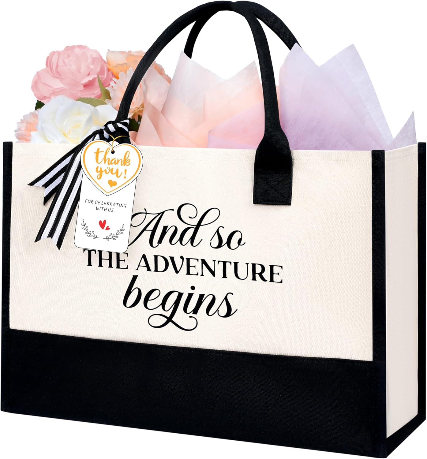 BAGAIL Initial Tote Bag, Personalized Birthday Gifts for Women, Teacher, Friends, Mom, Wedding, Monogrammed Beach Bag
