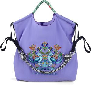 Ball&Chain Shoulder Tote Bag for Women, Nylon Top-Handle, Foldable Weekend Handbag with Pockets