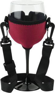 Beautyflier Wine Glass Insulator / Drink Holder Neoprene Sleeve with Adjustable Neck Strap For Wine Walk