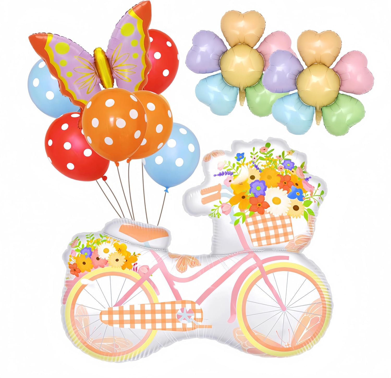 Bicycle Butterfly Flowers Balloons/Picnic BBQ Birthday Party Decor/Woodland Forest Theme Party/Baby Q Balloons Baby Shower/Weddings/Summer Holiday Picnics/Baby-Q Gender Displays/Birthday Party