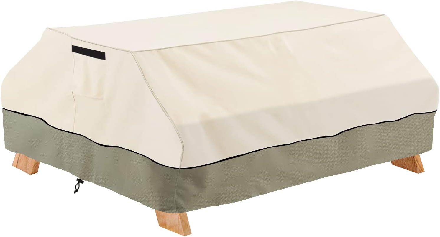 Bitubi 70 / 72 Inch Heavy Duty Waterproof Picnic Table Cover - 600D Tough Canvas Wind Dust Proof Anti-UV Outdoor Patio Table Bench Covers Winter