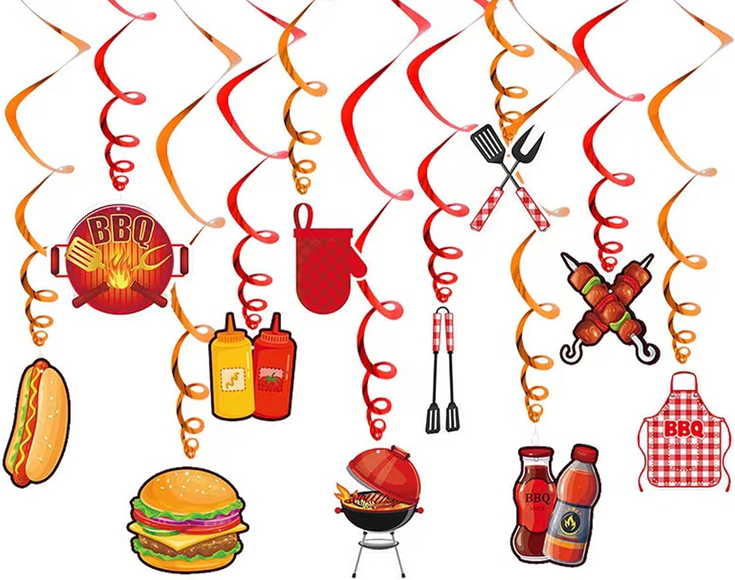CHIL Summer BBQ Picnic Party Hanging Swirl Decor Party Decoration Swirls for Picnic BBQ Birthday Wedding Party Decoration