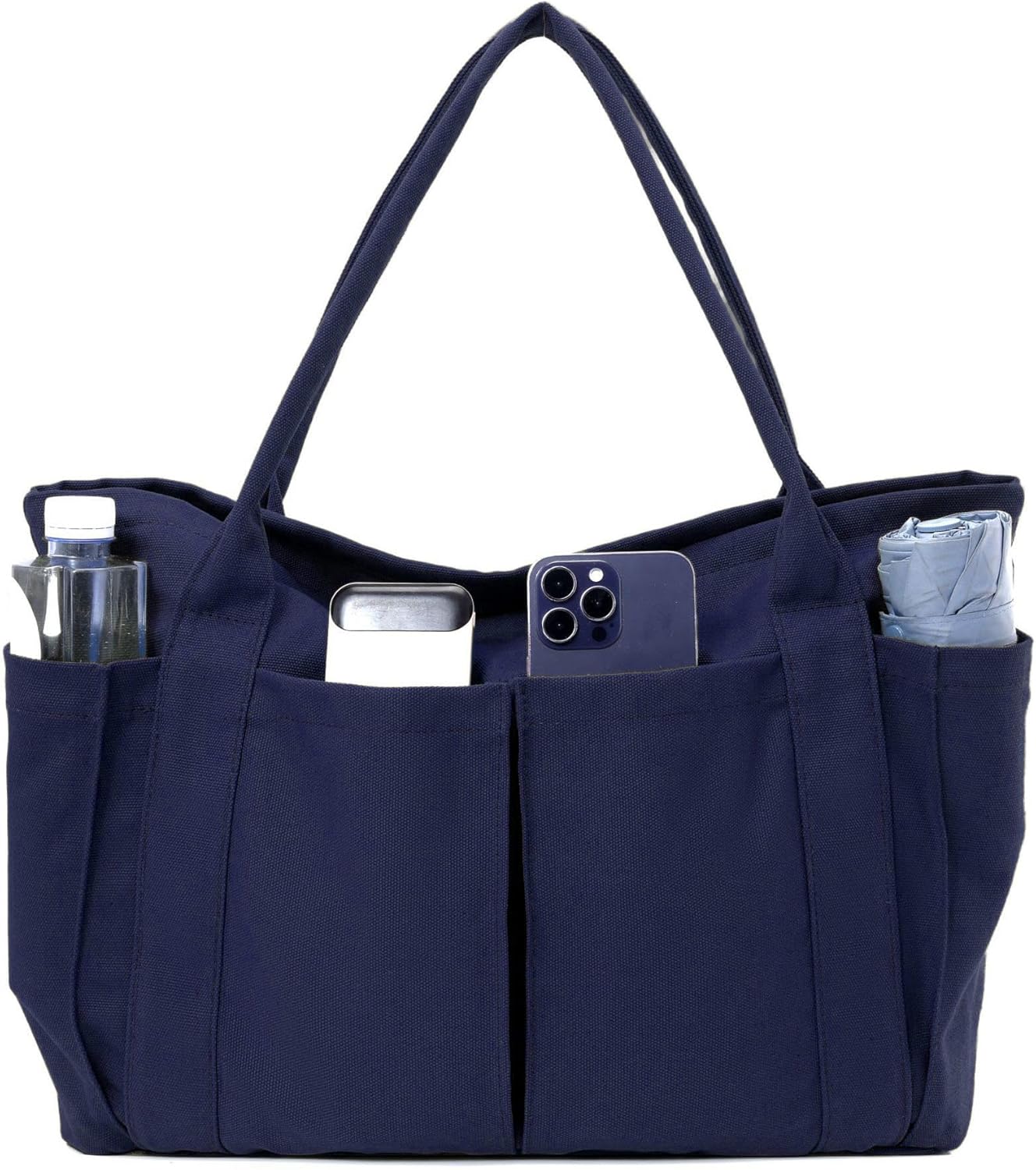 Canvas Tote Bag For Women With Pockets For Shopping Traveling Daily Commuting Beach Leisure And Fitness