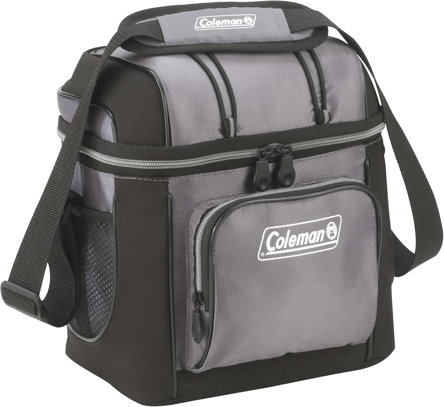 Coleman 9-Can Soft Cooler Lunchbox with Removable Liner, Leakproof Portable Cooler with Storage Pockets & Adjustable Strap, Great for Camping, Tailgating, Parties, Sports, Concerts, Lunches & More