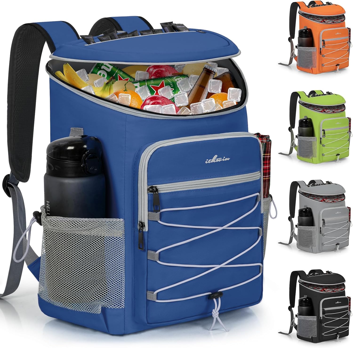 Cooler Backpack, Portable Insulated Leakproof Backpack for 30 Cans (330ml), Lightweight Insulated Soft Cooler Backpack for Picnic, BBQ Camping, Lunch, Beach and Hiking, for Men and Women