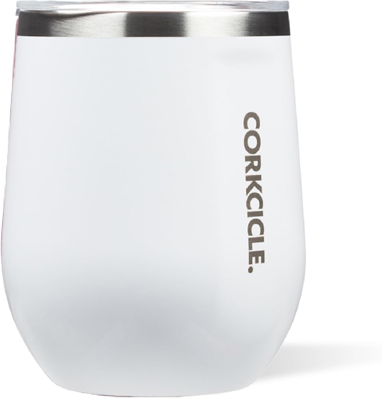 Corkcicle Stemless Insulated Wine Glass Tumbler, Gloss White, 12 oz – Stainless Steel Stemless Wine Glass Keeps Beverages Cold for 6 Hours, Hot for 3 Hours – Non-Slip, Easy-Grip Insulated Cup