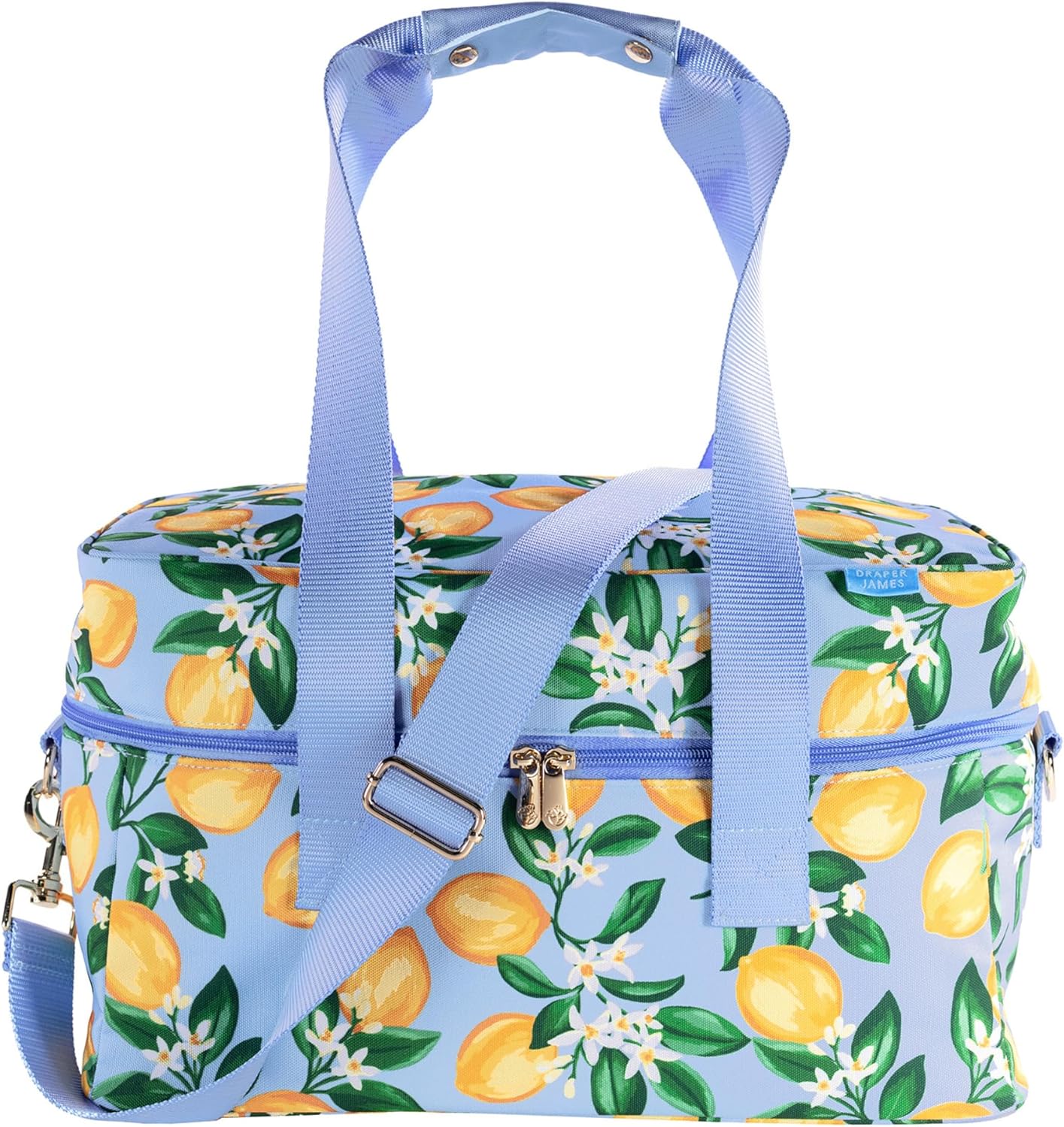 Draper James Picnic Cooler, Large Capacity Insulated Cooler Bag for Picnics, Beach, Pool, and Outdoor Adventures, Lemons