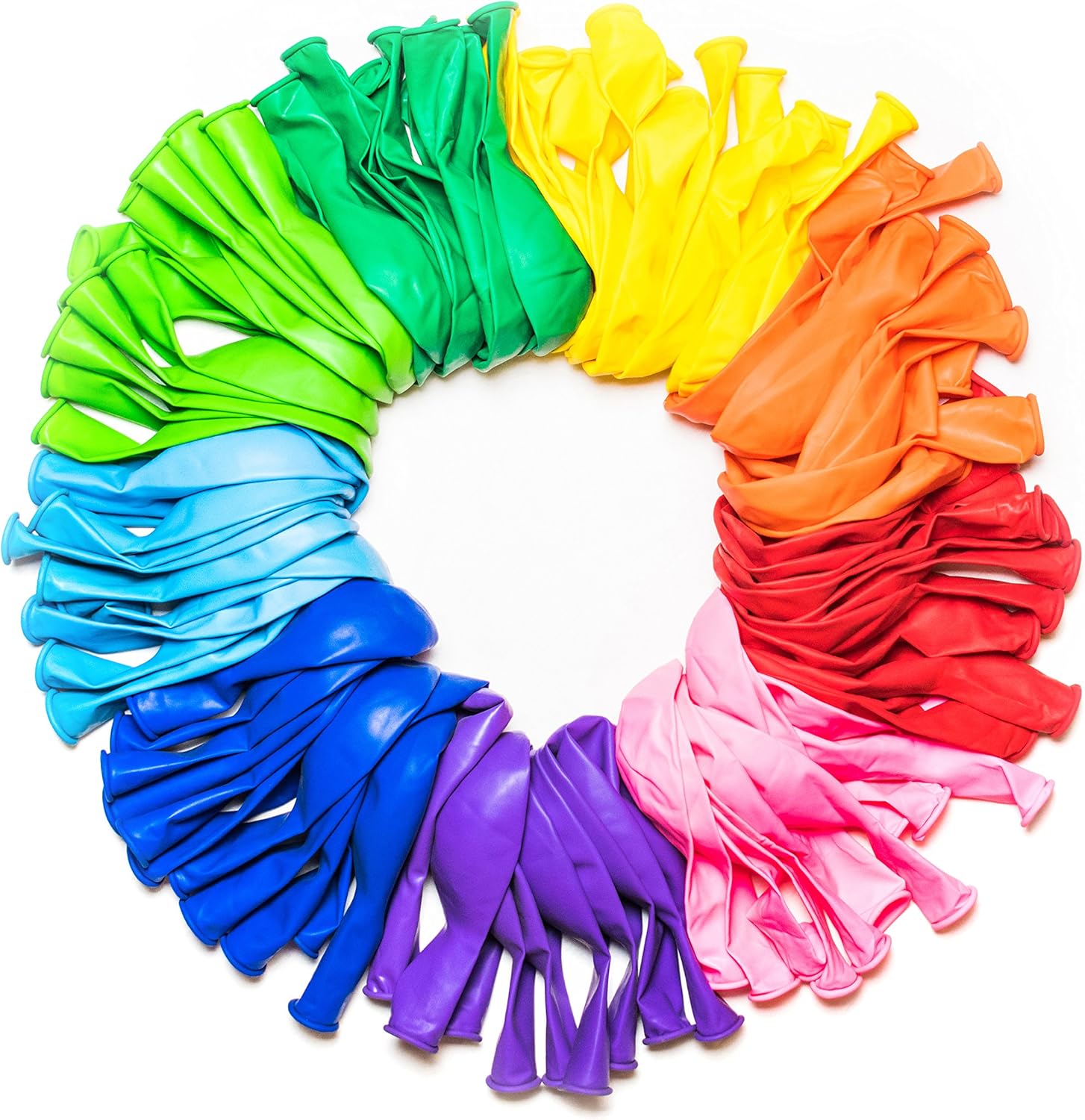 Dusico® Balloons Rainbow Set (100 Pack) 12 Inches, Assorted Bright Colors, Made With Strong Multicolored Latex, For Helium Or Air Use. Kids Birthday Party Decoration Accessory