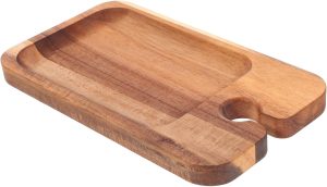 ERINGOGO Charcuterie Board with Wine Glass Holder Serving Tray for Picnics Food and Breakfast Portable and Versatile Appetizer Plate for Weddings and Parties