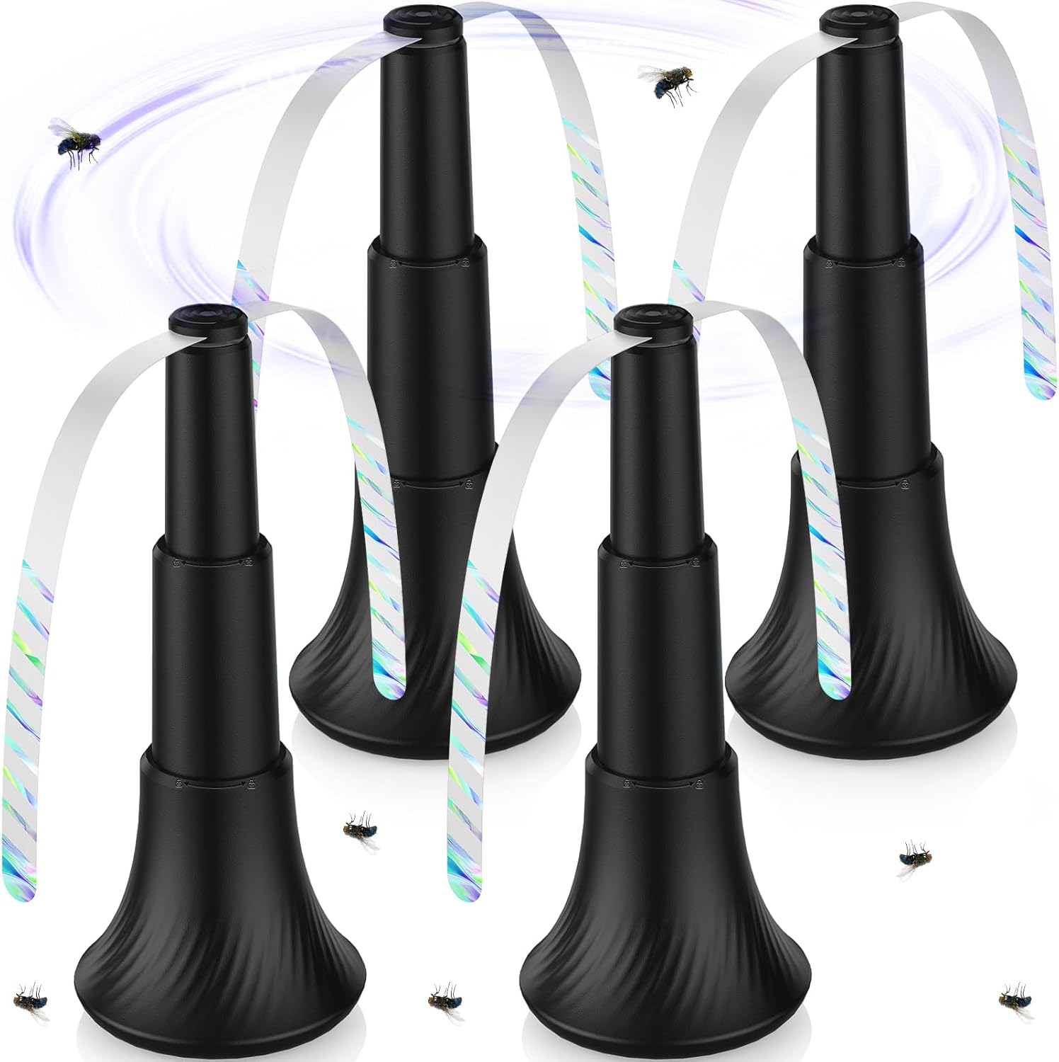 Fly Fans for Tables, Portable Fly Repellent Food Table Fans to Keep Flies Away by Soft Blades for Indoor Outdoor for Picnic, Camping, Party, Kitchen, and BBQ (4 Pack)