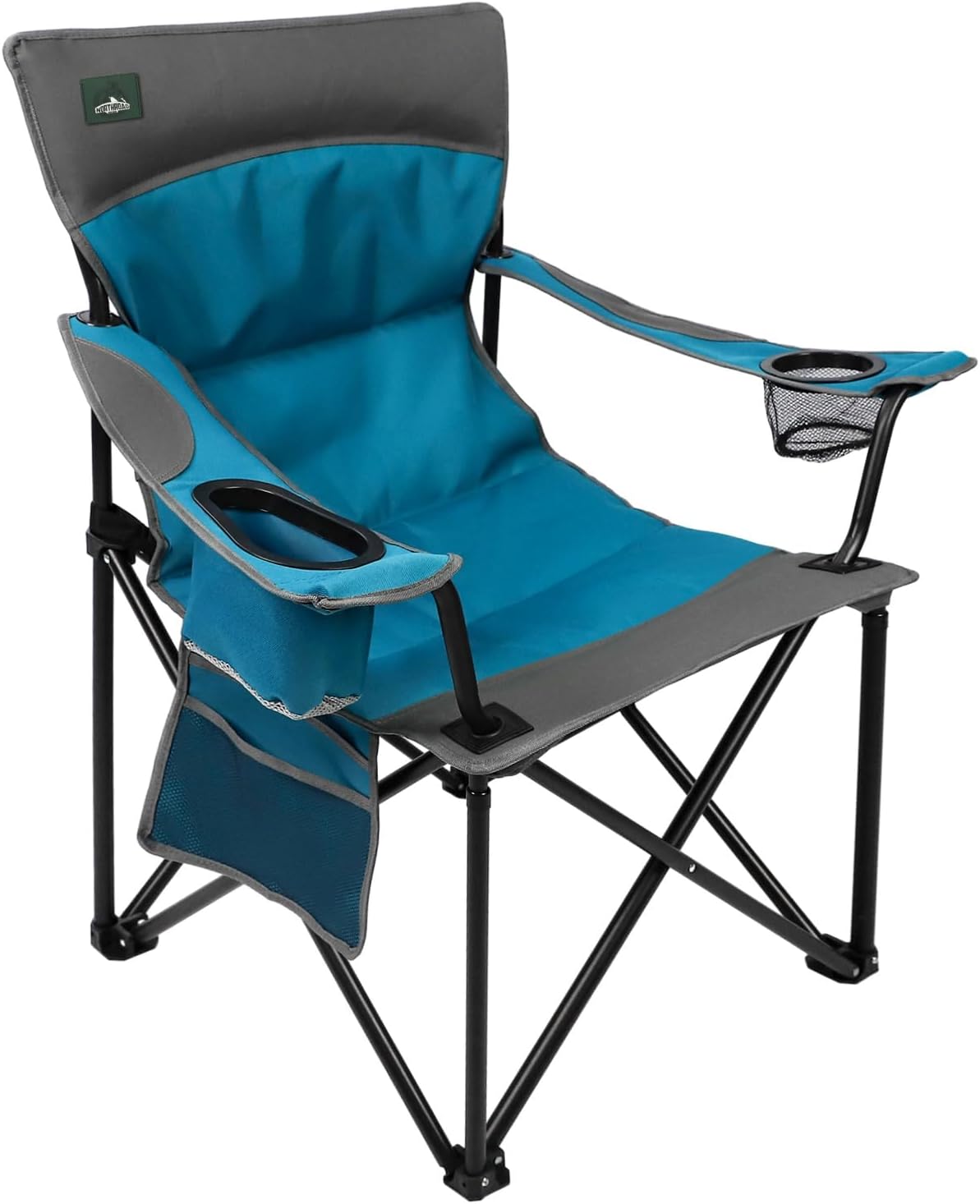 Foldable Camping Chair Heavy-Duty Outdoor Folding Chair Support Up to 300lbs for Hiking, Picnics, Patio, Beach, Fishing (Blue)