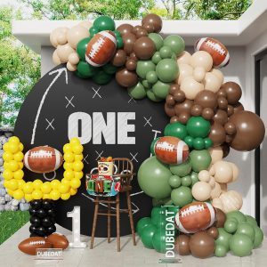 Football Balloon Arch Kit - 160 Pcs Football Party Decorations with 6 Colors Latex Balloons for Sports Birthday, Tropical Party, Summer Picnic Decor