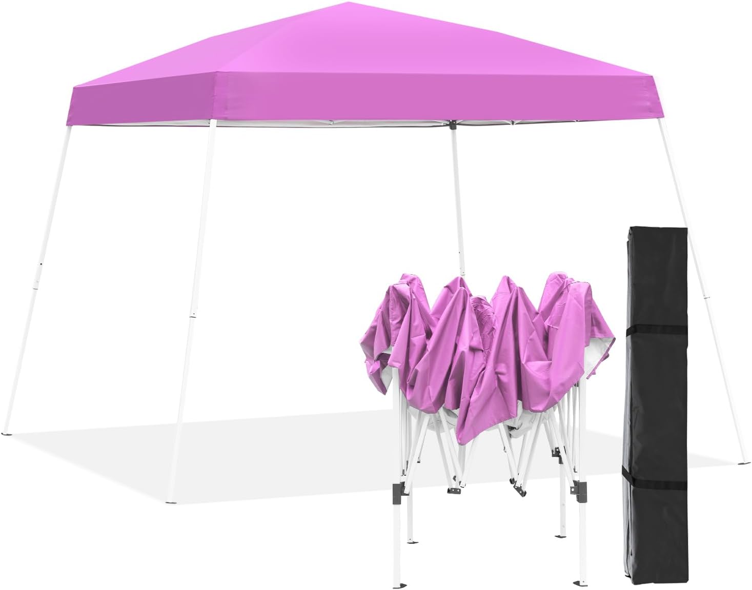 GDY Outdoor 8x10 Ft Pop Up Canopy Tent,Portable Instant Folding Shelter Gazebos, Patio Canopy with Carrying Bag, Pink.