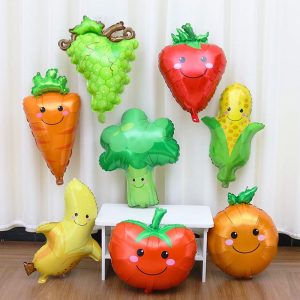 GIHOO 8pcs Fruit & Vegetable Aluminum Foil Balloons for Birthday Decoration - Helium Balloon for Summer Wedding Baby Shower Party Supplies