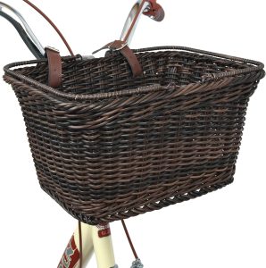 GRANNY SAYS Bike Basket, Wicker Basket for Bike, Hand-Woven Bicycle Basket, Detachable Wicker Front Handlebar Bike Basket