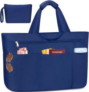 HUANLANG Large Beach Tote Bags for Women Men,Big Beach Bag with Zipper Wet Pocket,Extra Large Tote Bag for Travel Pool