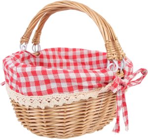 Handmade Basket with Removable Lining Versatile Picnic and Storage for Fruits Bread and Snacks Rustic Outdoor Basket with Capacity and Durable