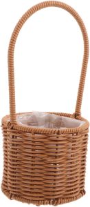 Handwoven Rattan Flower Basket Retro Design for Rustic Decor for Picnics Flower Arranging Durable Aesthetic Storage