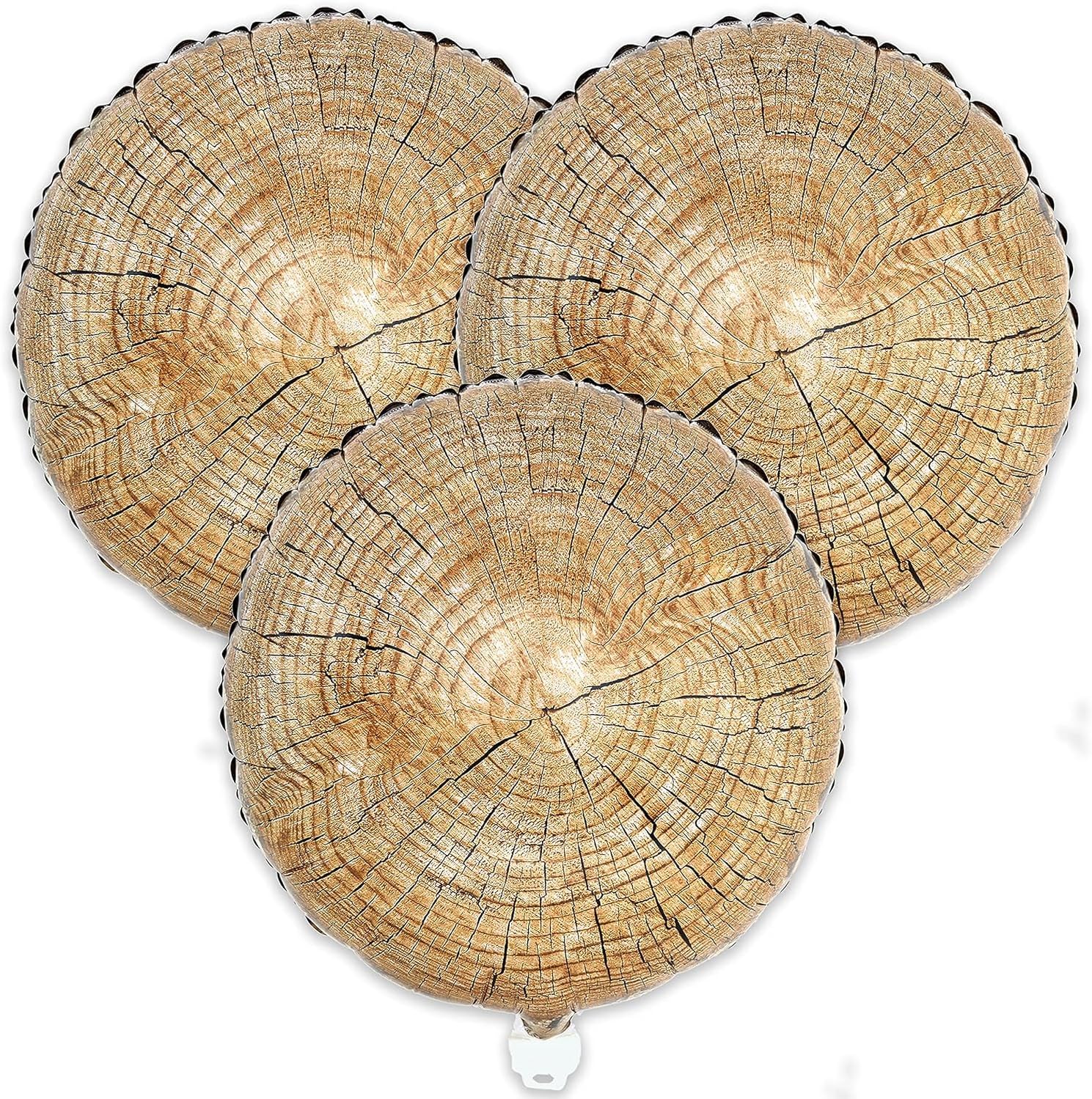 Havercamp Cut Timber Party Balloons, 3-Pack, 18 inch Diameter, Mylar Balloons