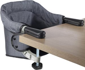 Hook on High Chair for Babies and Toddlers 6-36 Months, Portable and Foldable for Home and Travel, Baby Feeding Chair - Setup in Seconds - Includes Carry Bag (Grey)