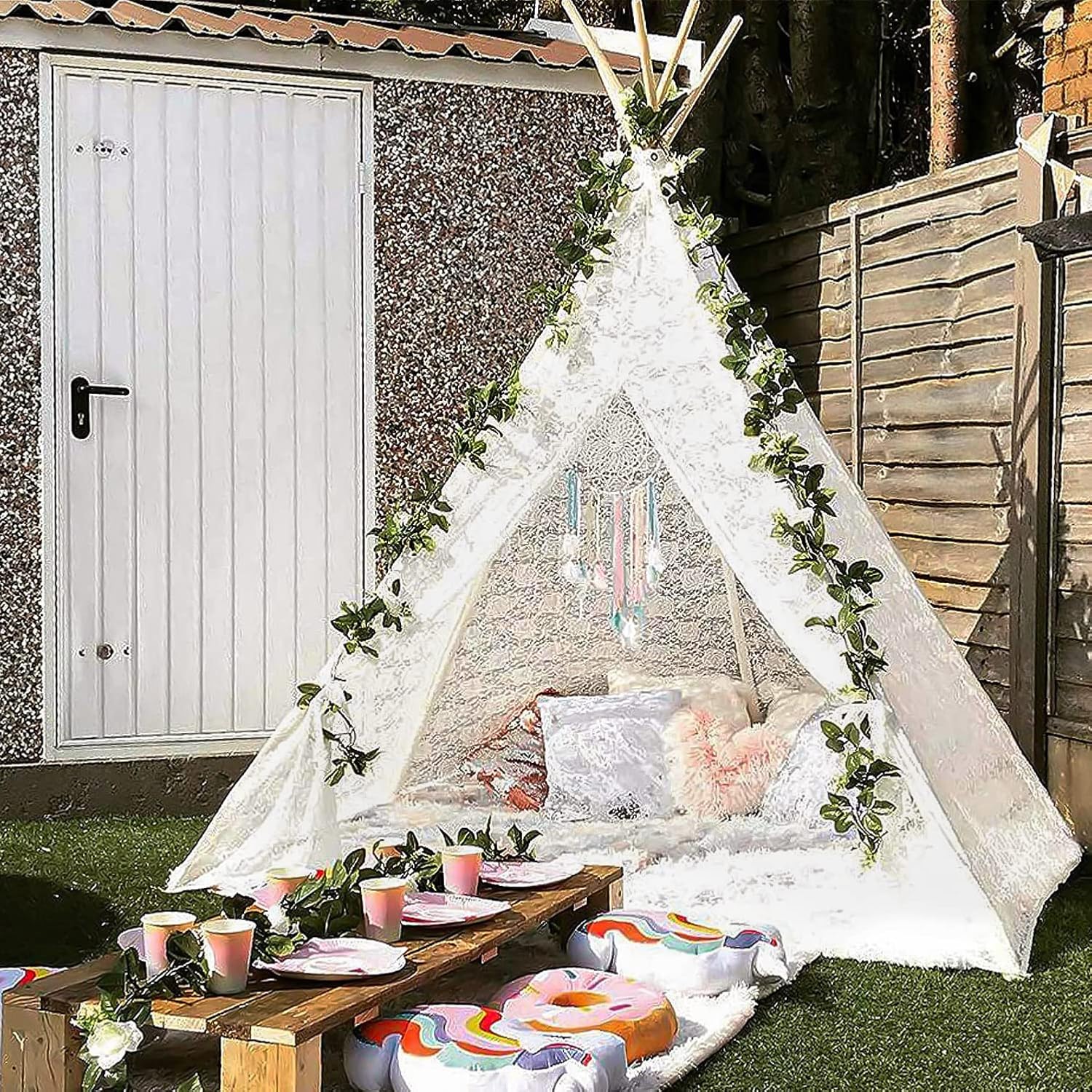 Huge Teepee, Avrsol 85 inch Height Luxury Lace Tent for Adult Super Large - Beach Tent for Party Wedding Tent