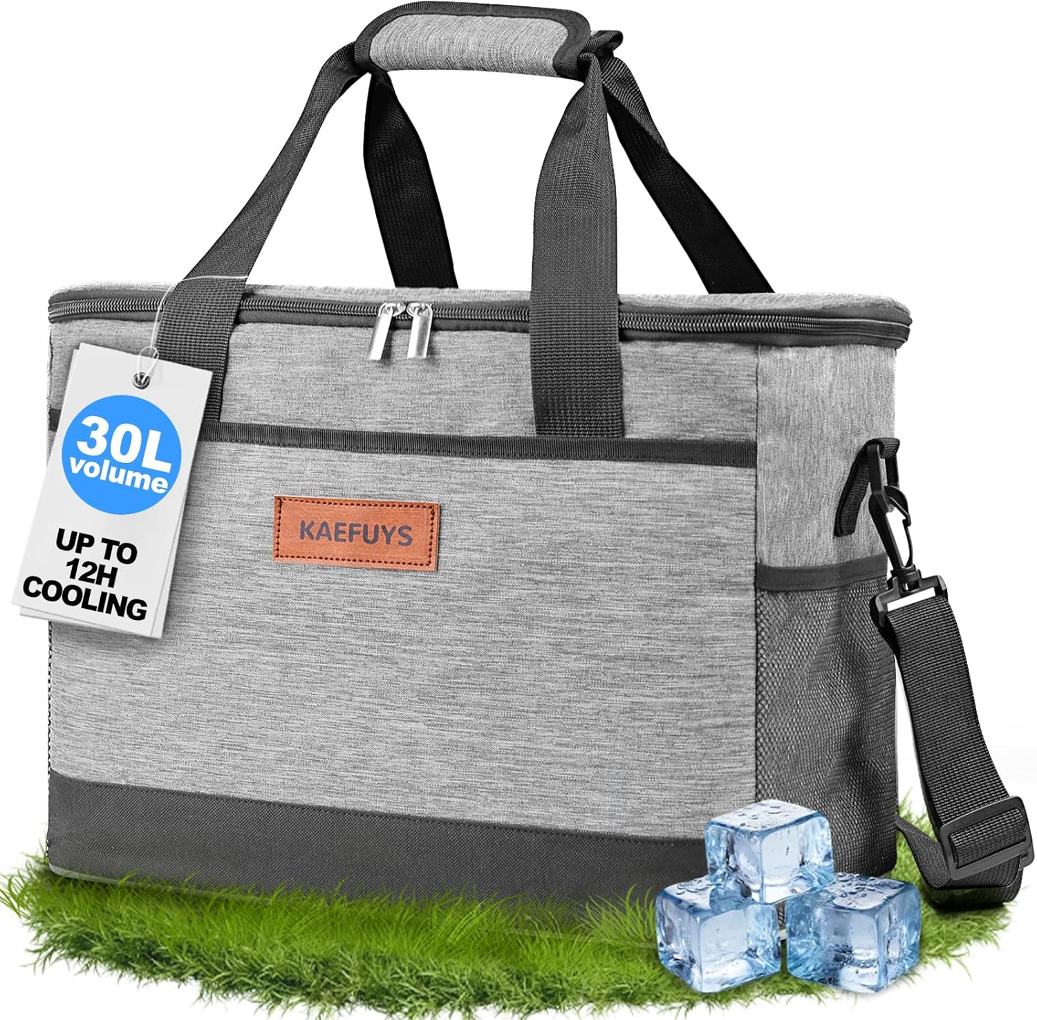 Insulated Cooler Bag - Soft Cooler Bag for Men Women with Shoulder Strap, Leakproof for Camping, Travel, Picnic, Work (30L)