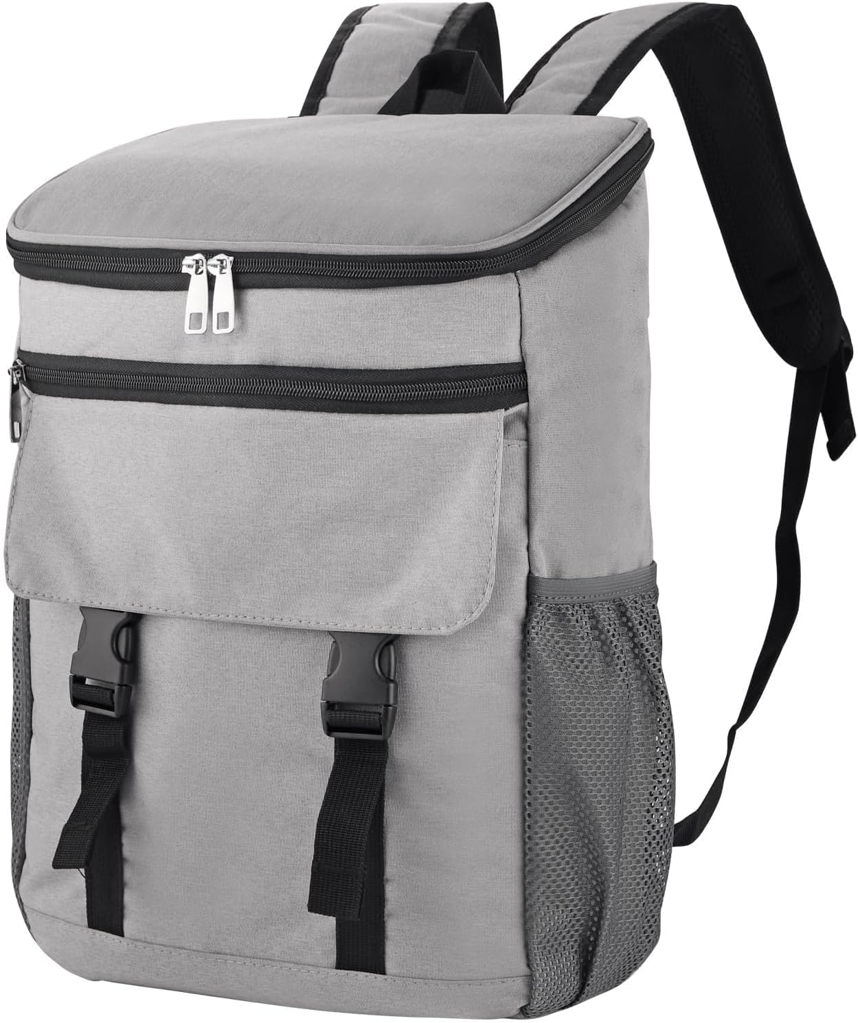 Justech Cooler Backpack 25L, Leakproof Waterproof Beach Backpack, Insulated Lunch Cooler Bag for Men and Women Large Capacity Backpack for Picnic, Camping, Beach, Travel, BBQ, Hiking, Fishing, Grey